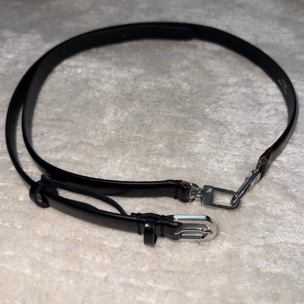 Toteme Skinny Leather Belt, Black - Picture 6 of 17